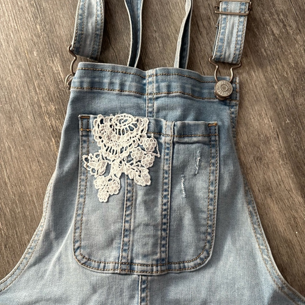 New! Justice Girls Denim Overalls Size 16 Regular NWT - Picture 5 of 8